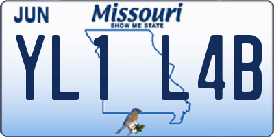 MO license plate YL1L4B