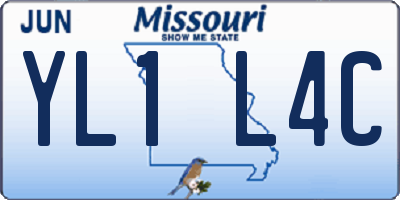 MO license plate YL1L4C