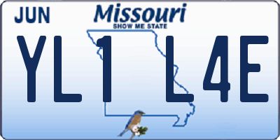 MO license plate YL1L4E