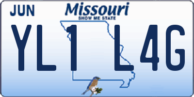 MO license plate YL1L4G