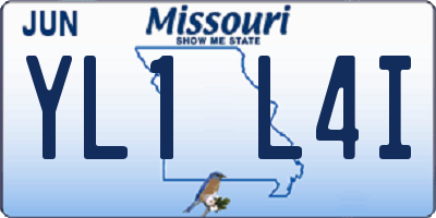 MO license plate YL1L4I