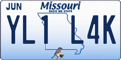 MO license plate YL1L4K