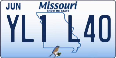 MO license plate YL1L4O