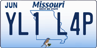 MO license plate YL1L4P