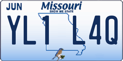 MO license plate YL1L4Q