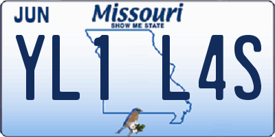 MO license plate YL1L4S