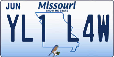 MO license plate YL1L4W