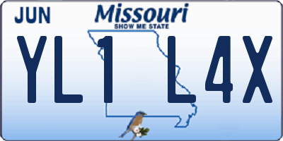 MO license plate YL1L4X