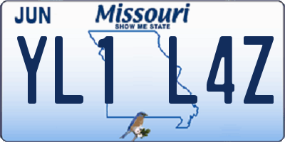 MO license plate YL1L4Z