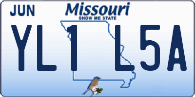 MO license plate YL1L5A