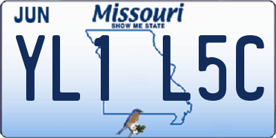 MO license plate YL1L5C