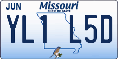 MO license plate YL1L5D