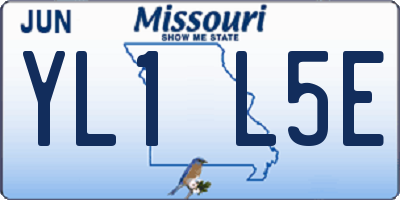 MO license plate YL1L5E