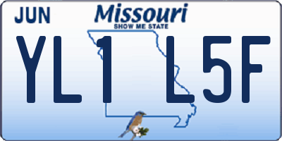MO license plate YL1L5F