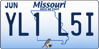 MO license plate YL1L5I