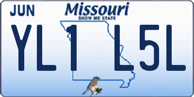 MO license plate YL1L5L