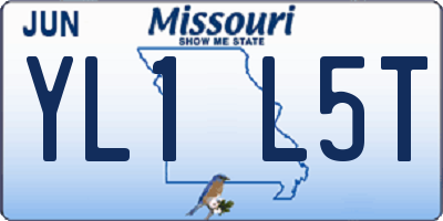 MO license plate YL1L5T