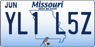 MO license plate YL1L5Z