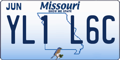 MO license plate YL1L6C