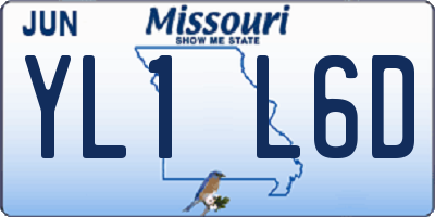 MO license plate YL1L6D