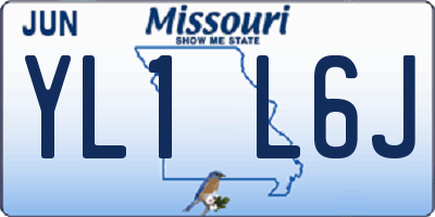 MO license plate YL1L6J