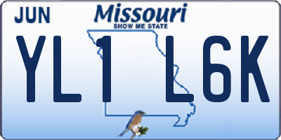 MO license plate YL1L6K