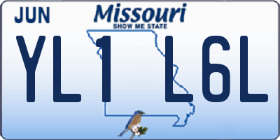 MO license plate YL1L6L