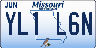 MO license plate YL1L6N