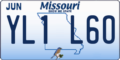 MO license plate YL1L6O