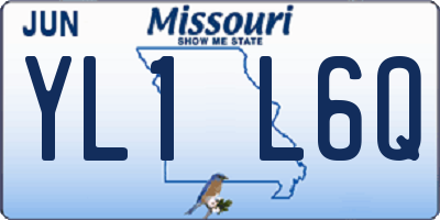 MO license plate YL1L6Q