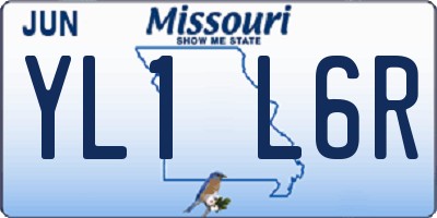 MO license plate YL1L6R