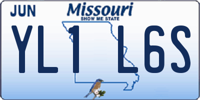 MO license plate YL1L6S