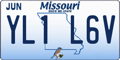 MO license plate YL1L6V