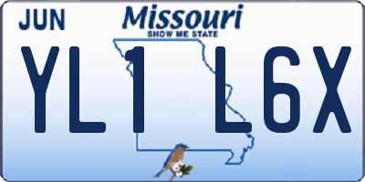 MO license plate YL1L6X