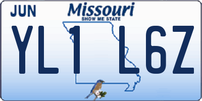 MO license plate YL1L6Z