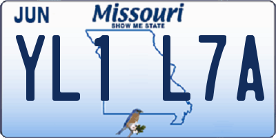 MO license plate YL1L7A