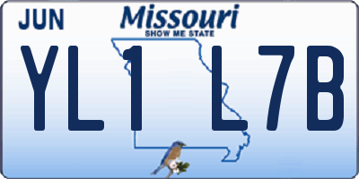 MO license plate YL1L7B