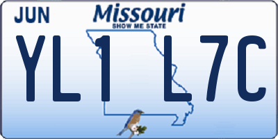 MO license plate YL1L7C