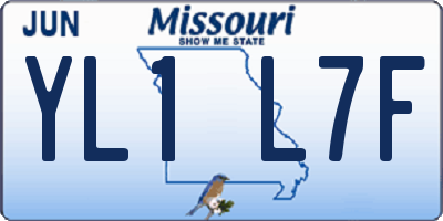 MO license plate YL1L7F