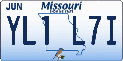 MO license plate YL1L7I