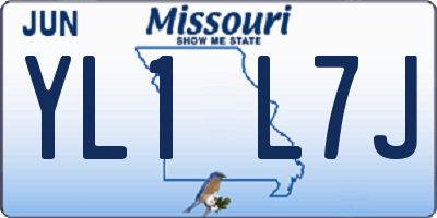 MO license plate YL1L7J