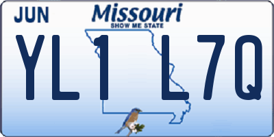 MO license plate YL1L7Q