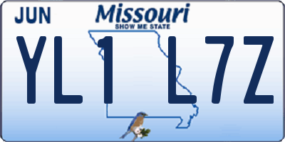 MO license plate YL1L7Z