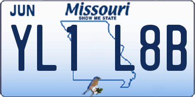 MO license plate YL1L8B