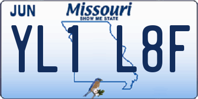 MO license plate YL1L8F