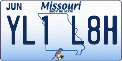 MO license plate YL1L8H