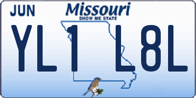 MO license plate YL1L8L