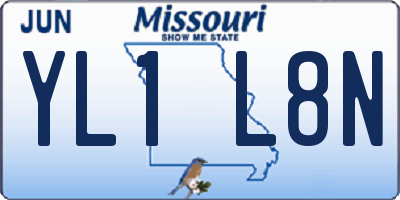 MO license plate YL1L8N