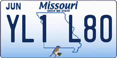 MO license plate YL1L8O