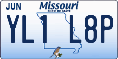 MO license plate YL1L8P